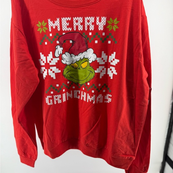 The Grinch Sweaters - The Grinch Unisex Adult X-Large Red Merry Grinchmas Sweatshirt NWT